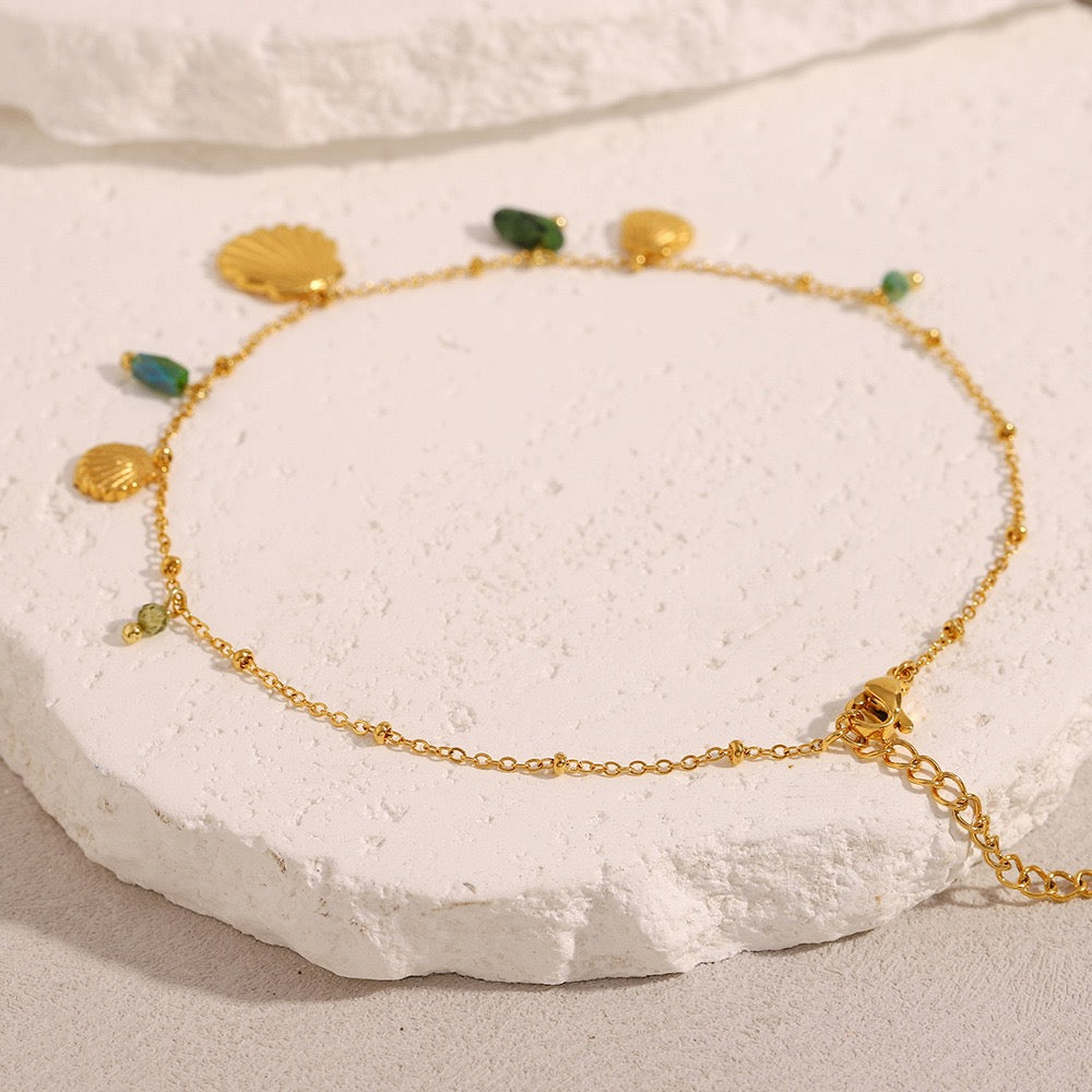 Green shell anklet