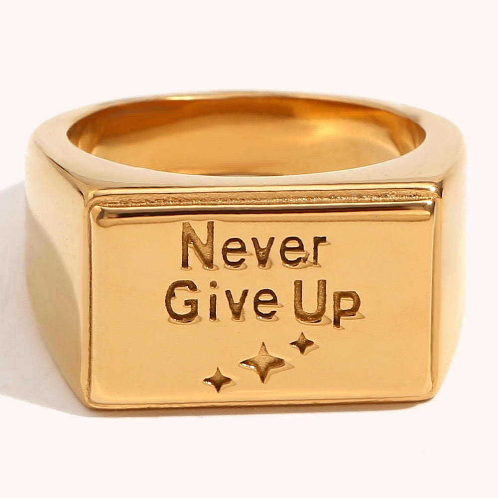 Never give up rings
