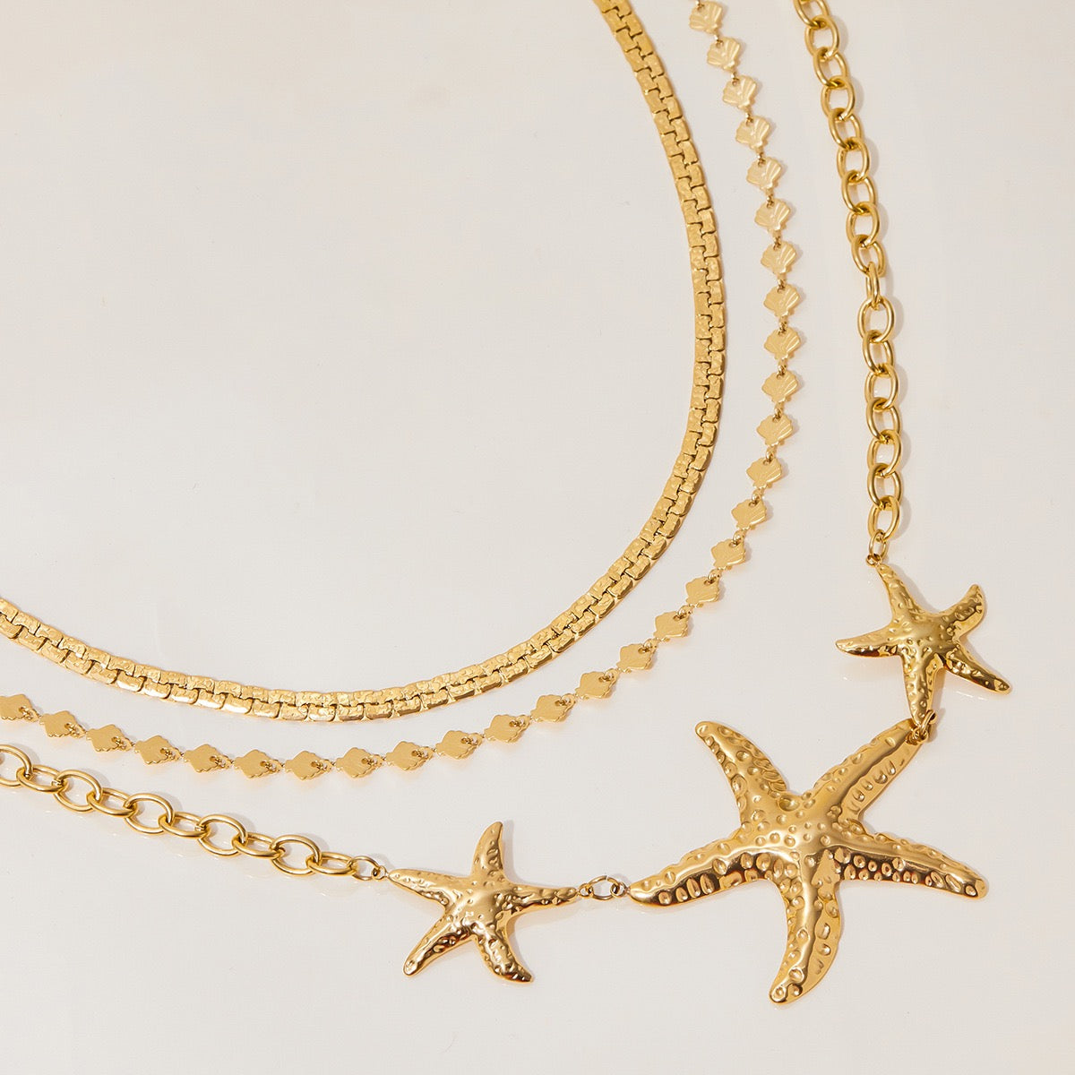 Three starfish necklace