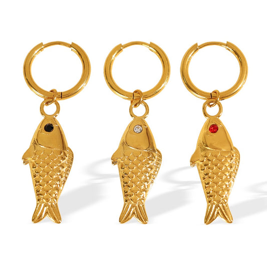 Golden fish earrings
