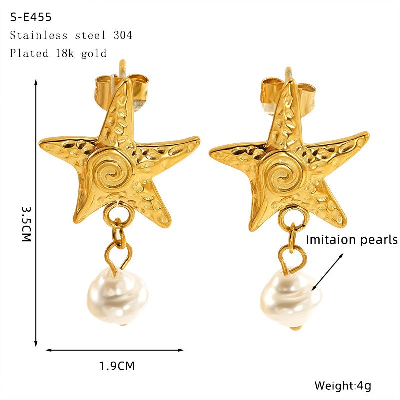 Pearly shell earrings