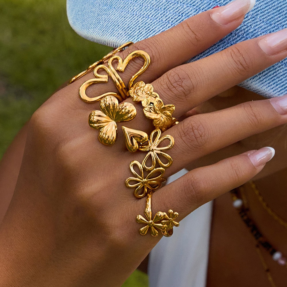 Money garden flower ring