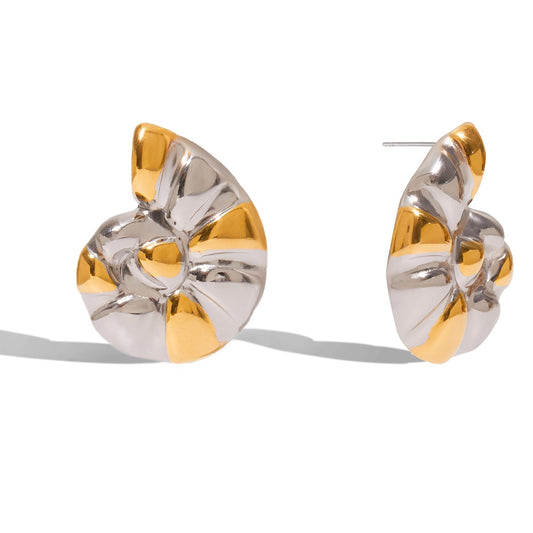 Mix tones swirl shell earrings