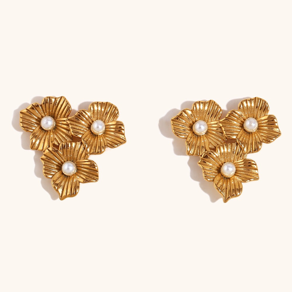 Three flowers earrings