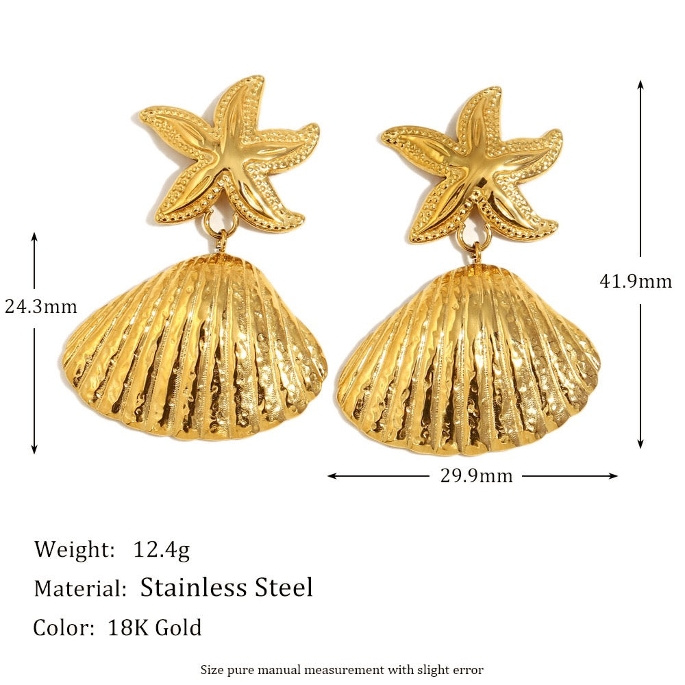 Starfish shell Alen earrings