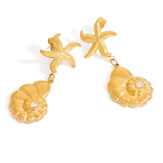 Starfish shell earrings