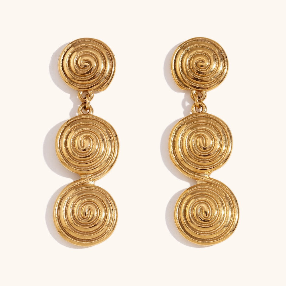 Three swirls earrings