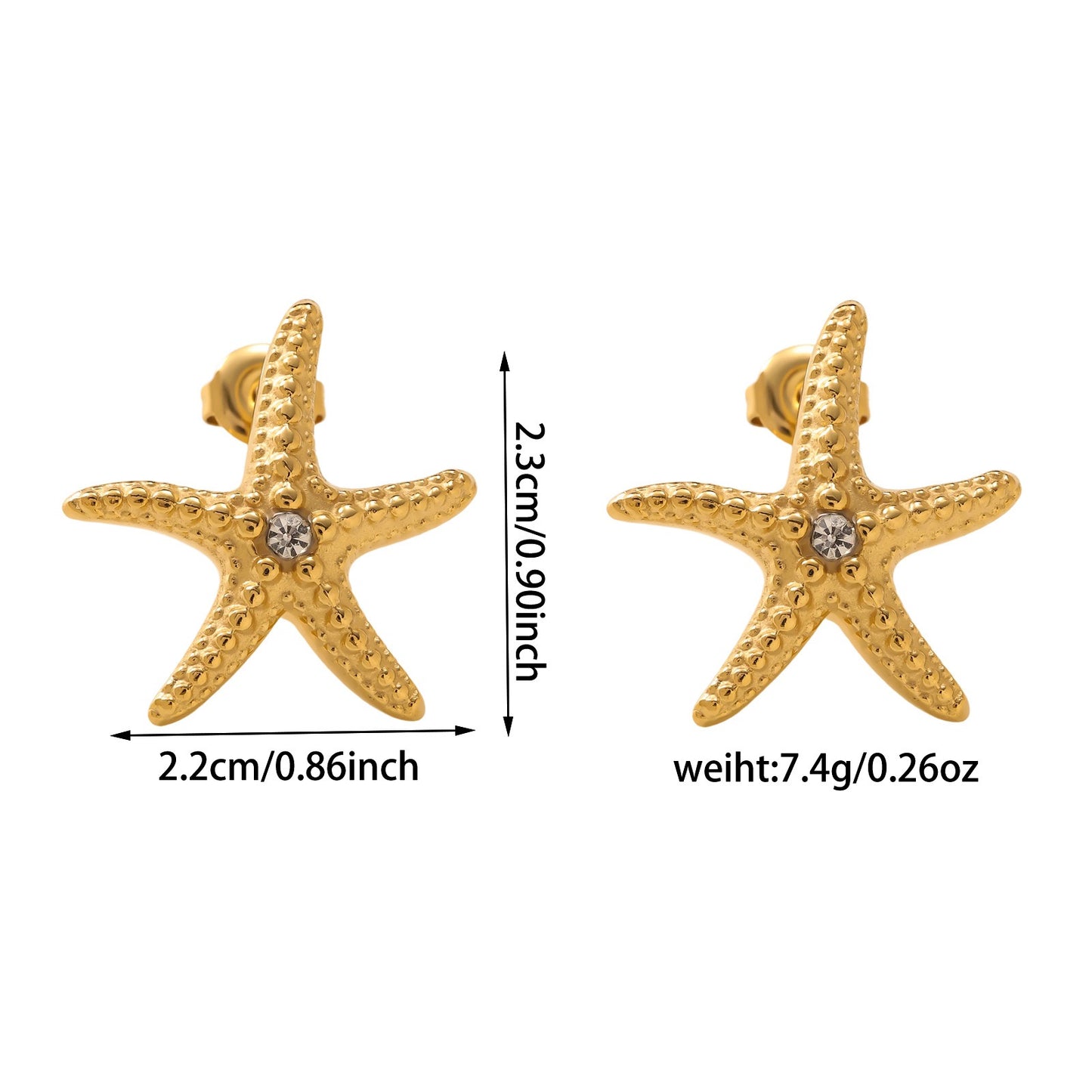 Glen classic dainty starfish earrings