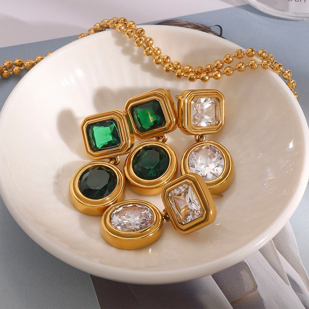 Green Gemmy earrings