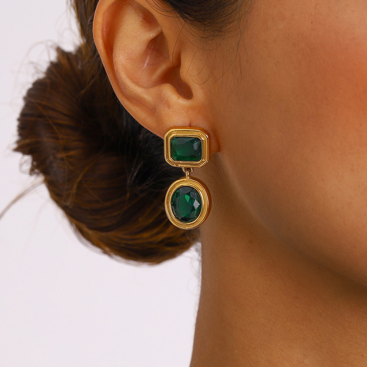 Green Gemmy earrings