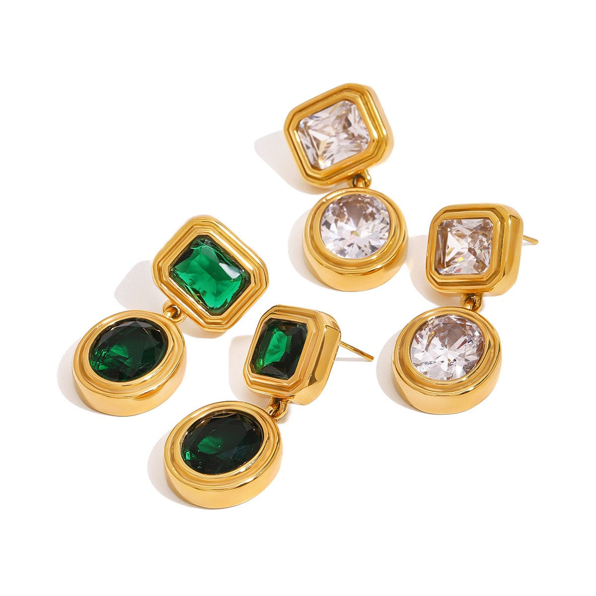 Green Gemmy earrings