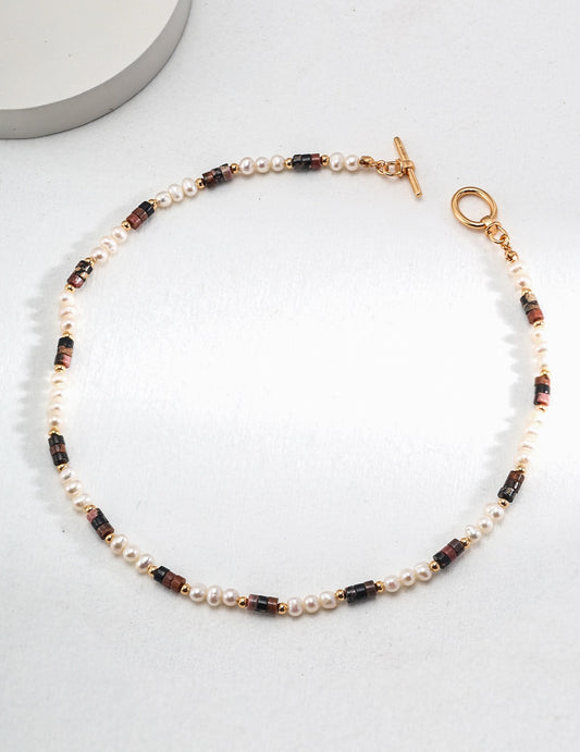 Kidman Tiger eye pearl necklace