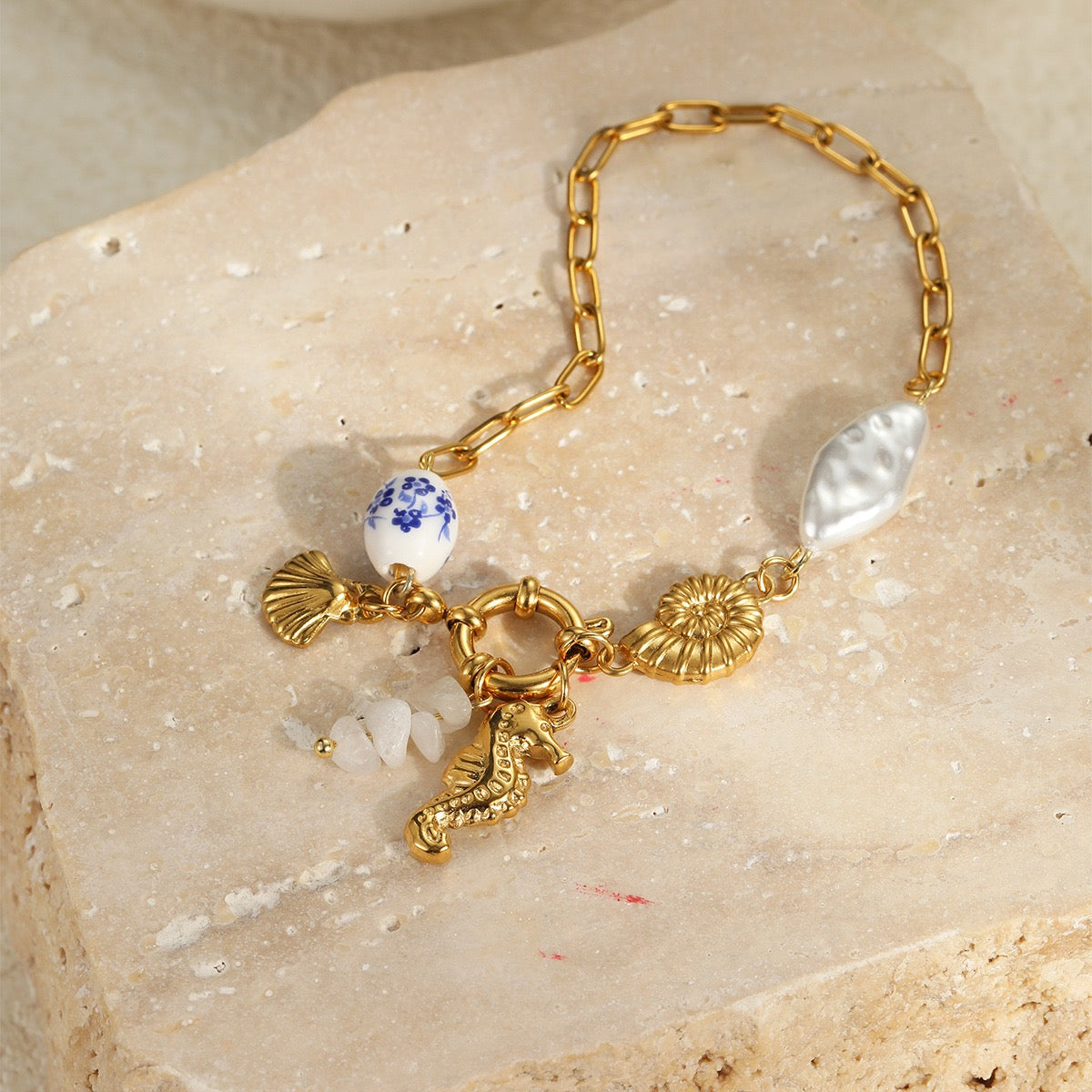 Seahorse blue memory bracelet