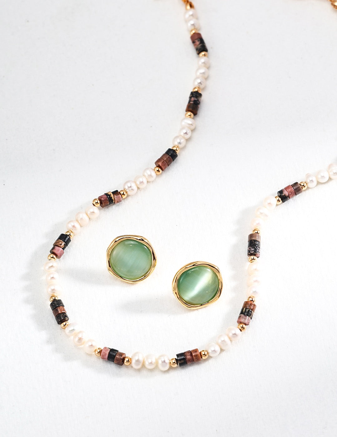 Kidman Tiger eye pearl necklace