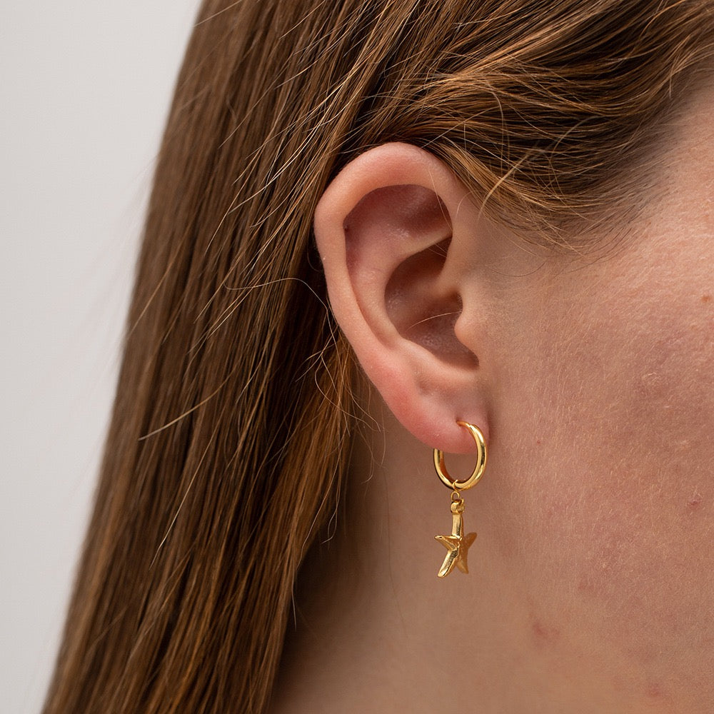 Dainty starfish hoops