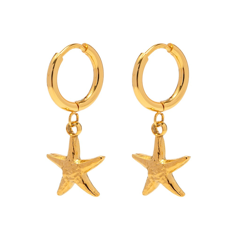 Dainty starfish hoops