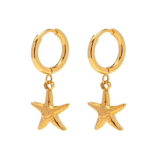 Dainty starfish hoops