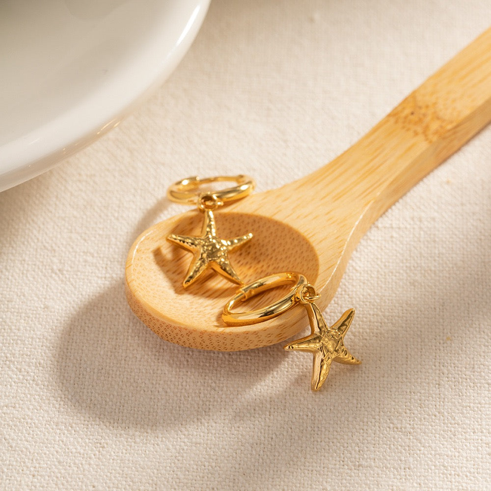 Dainty starfish hoops