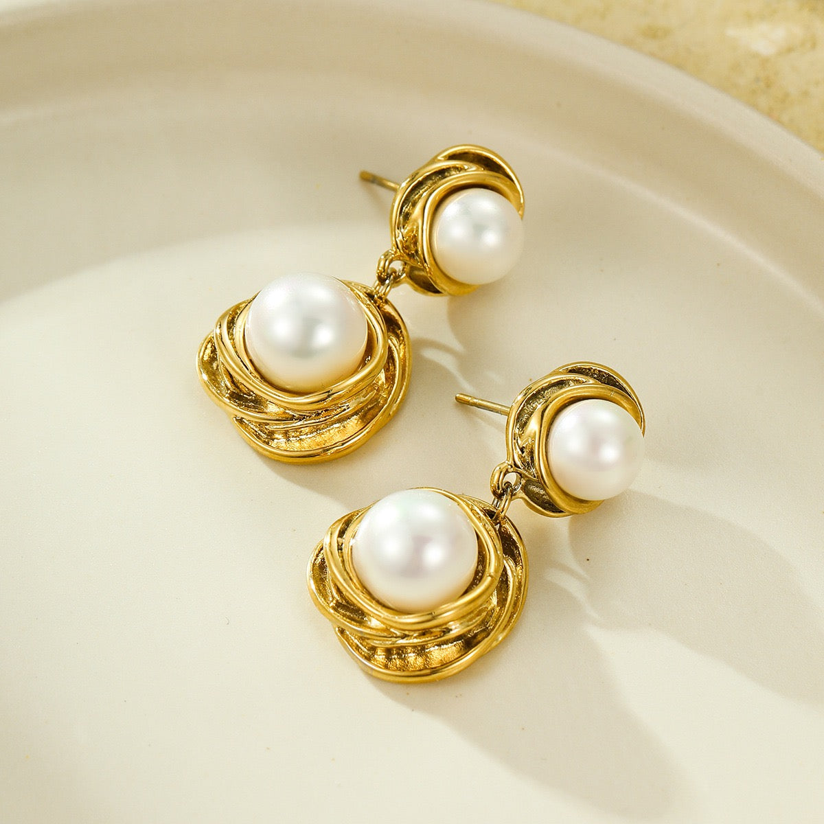 Bright sunny day pearly earrings