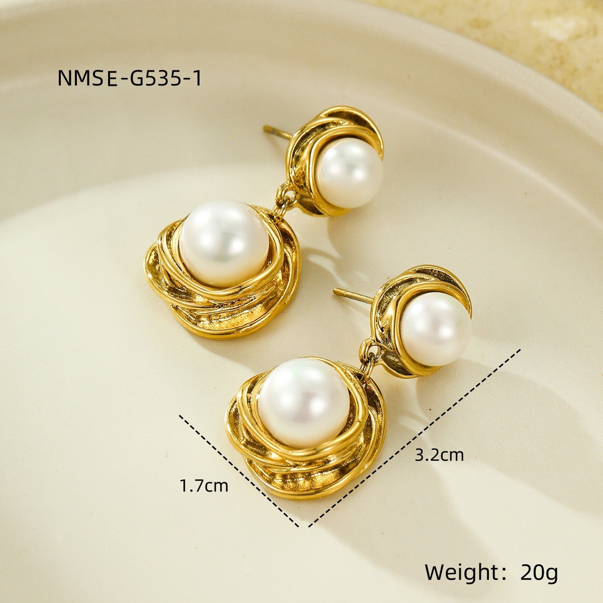 Bright sunny day pearly earrings