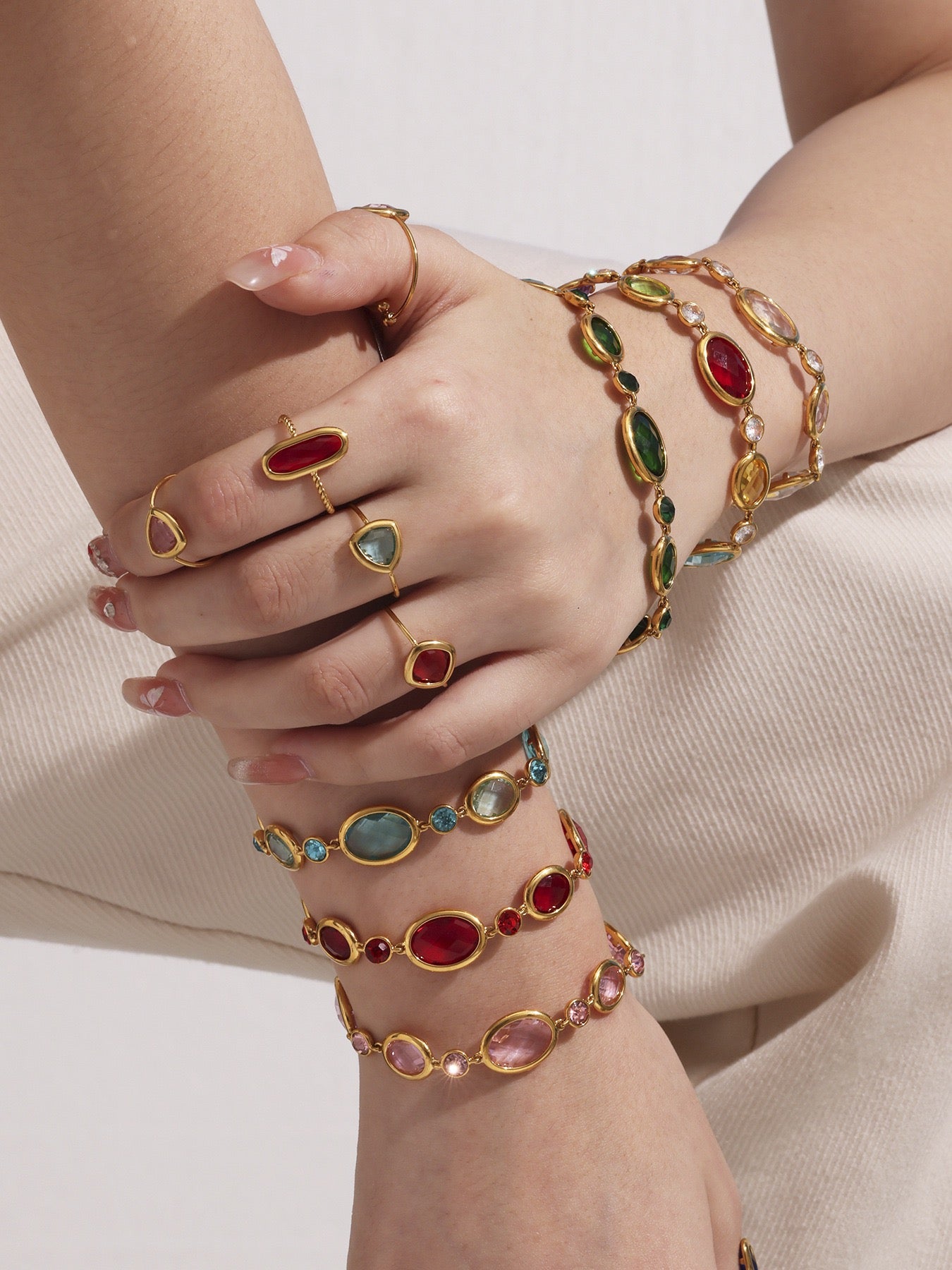 Rainbow glass bracelets