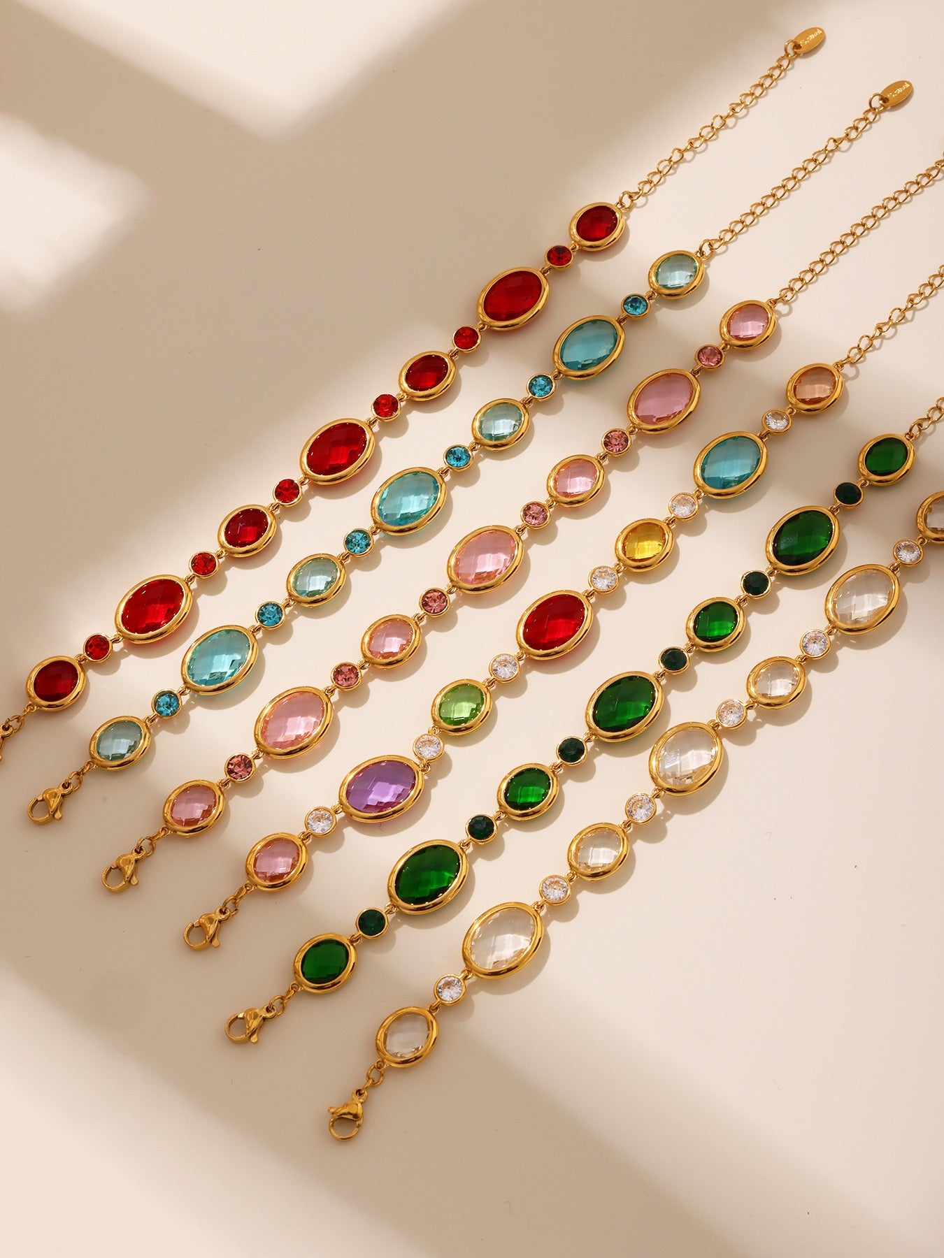 Rainbow glass bracelets