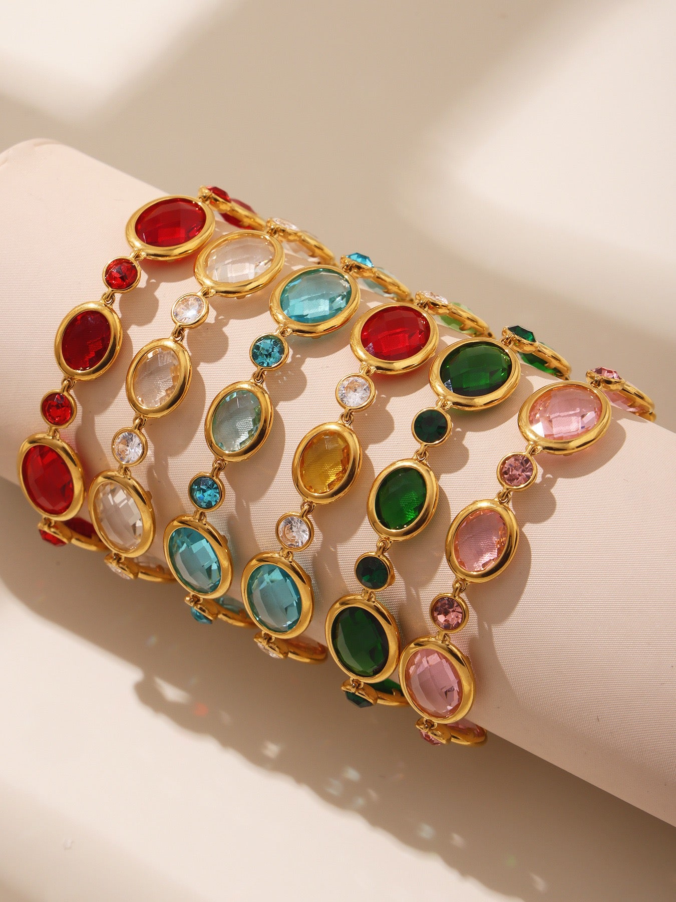 Rainbow glass bracelets