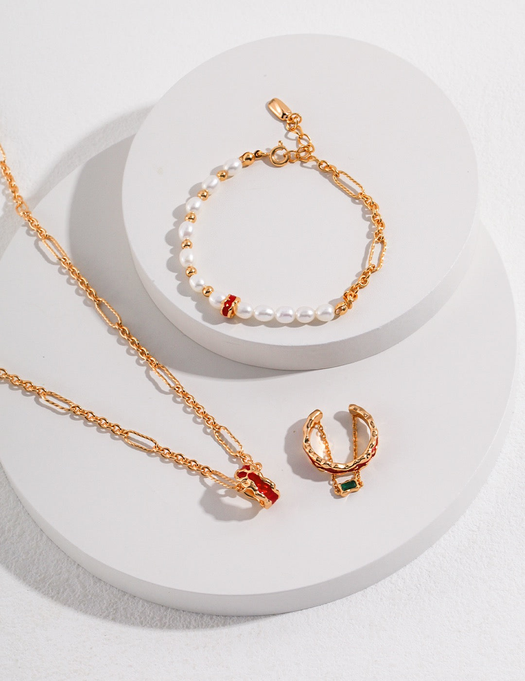 Rita Red glaze dripping pearl bracelet