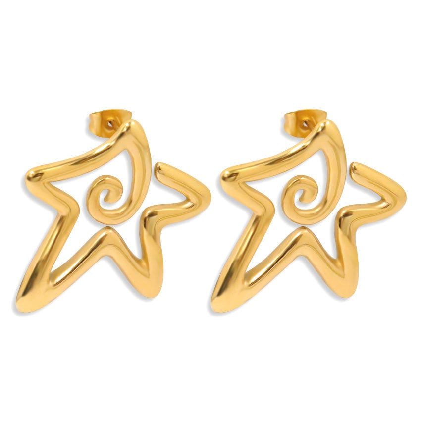 Swirl star earrings