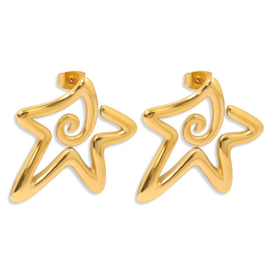 Swirl star earrings