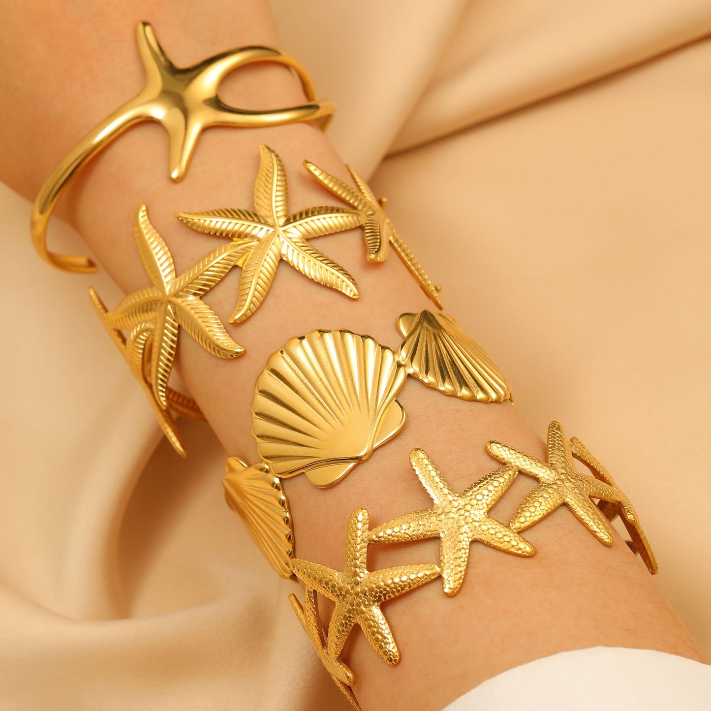 Starfish shell bangles