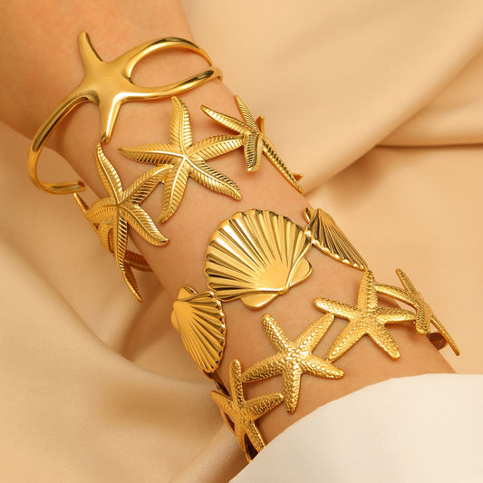 Starfish shell bangles