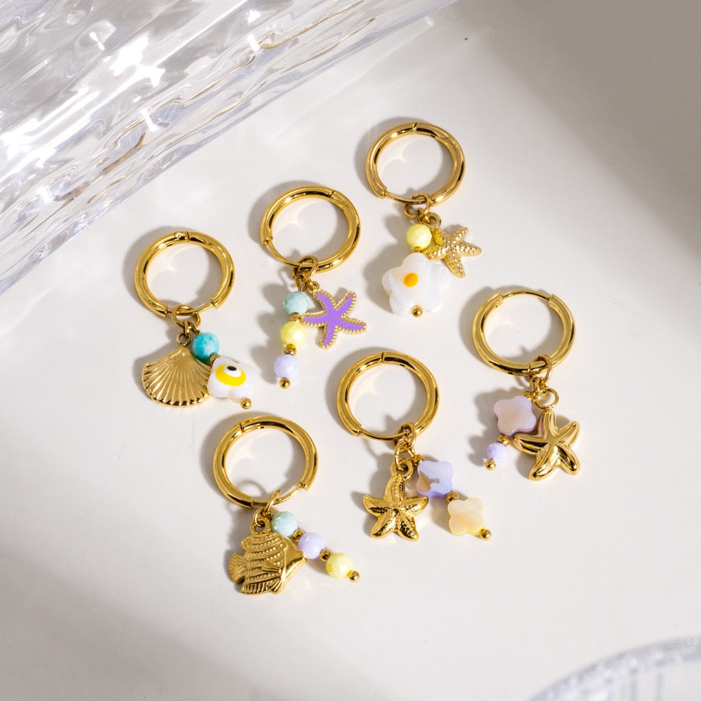 Dainty charm hoops