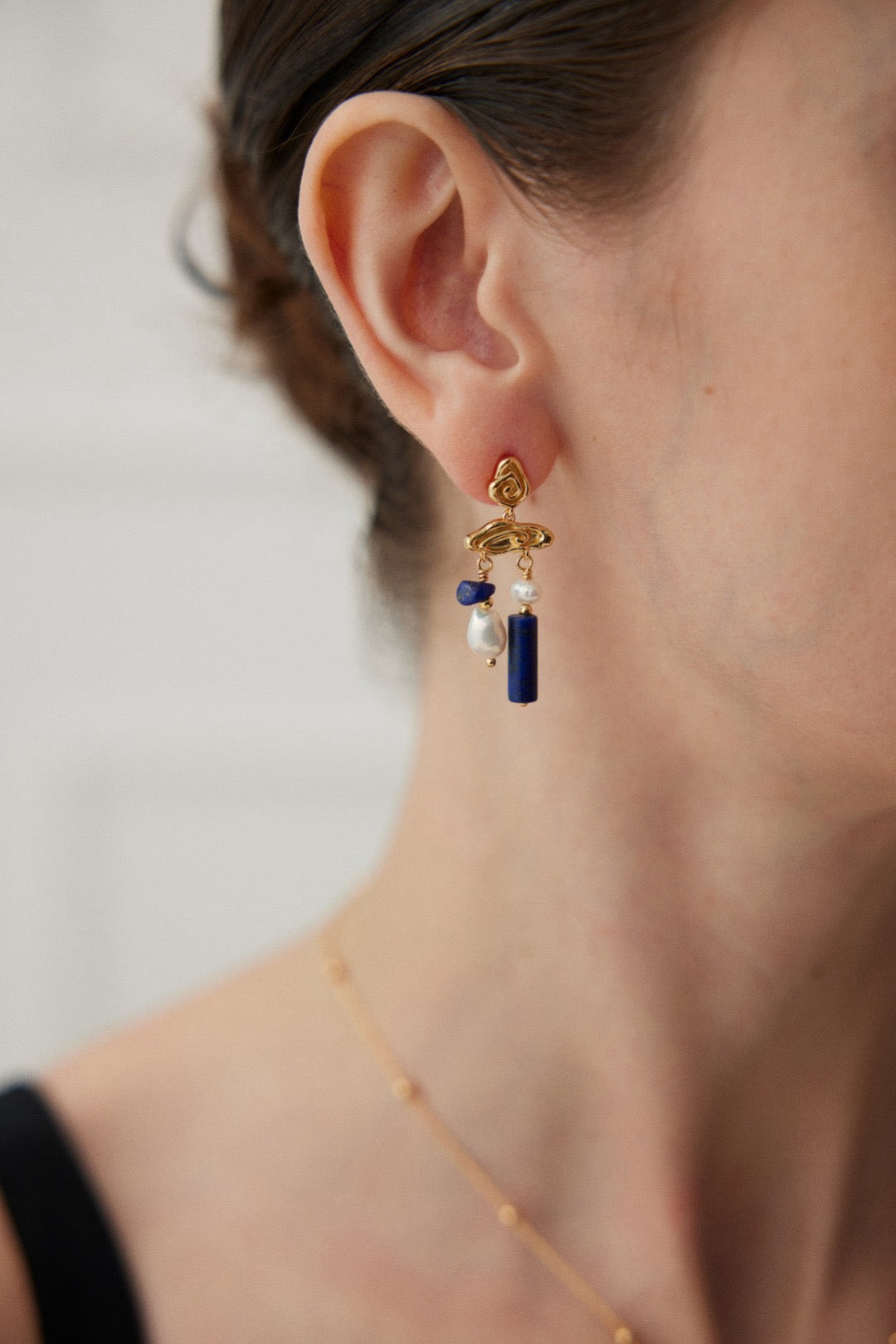 Beela lapis cloud earrings