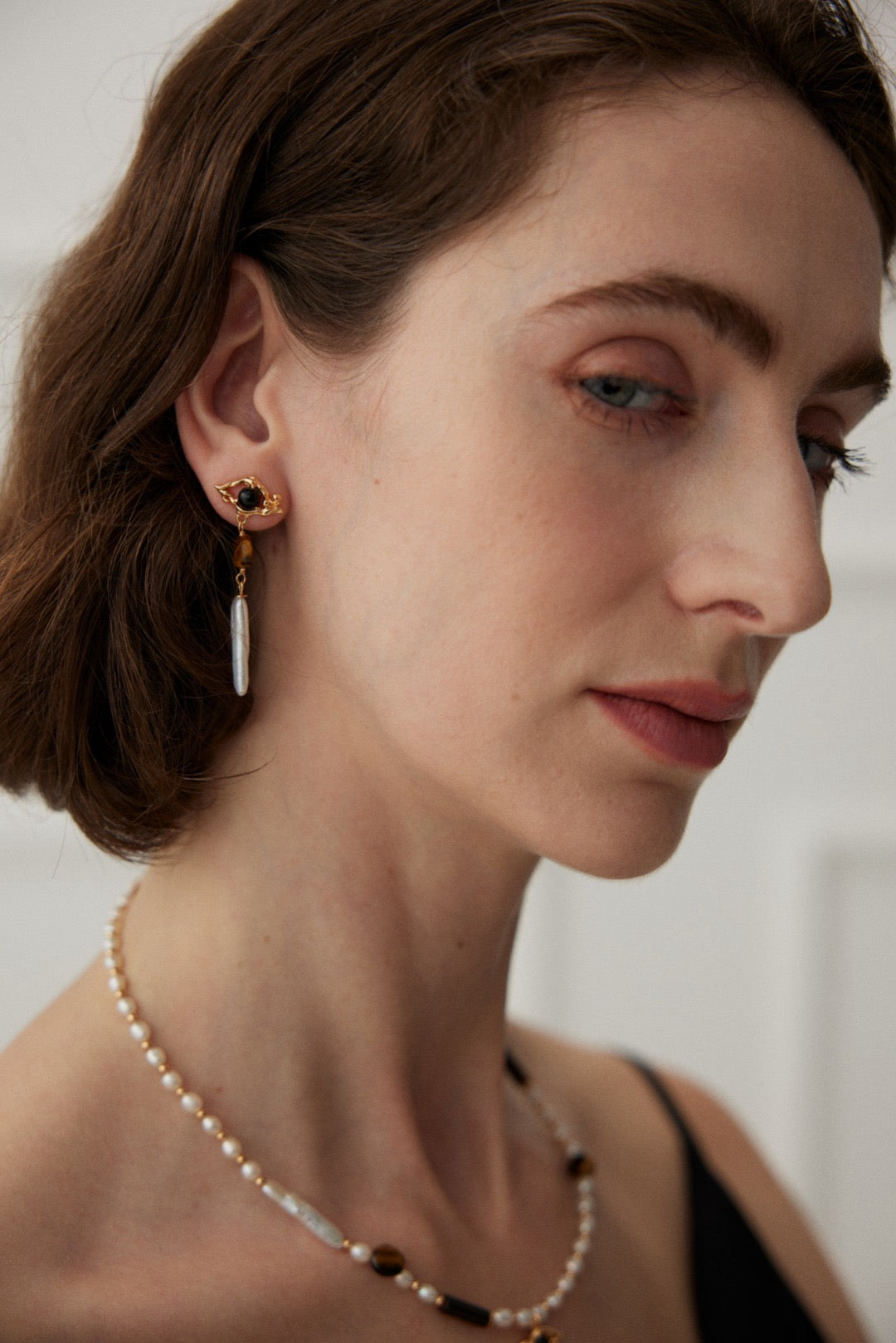 Ireland Tiger eye pearl set