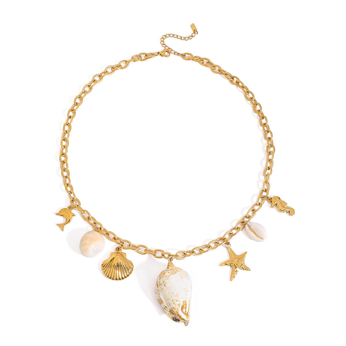 Natural shell charm necklace