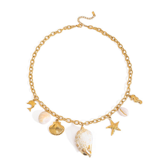 Natural shell charm necklace