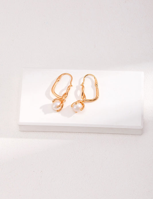 Toma Classic hoop pearl earrings
