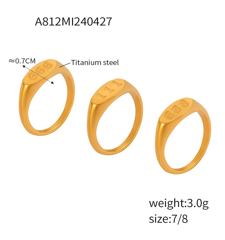 Angel's number rings collection