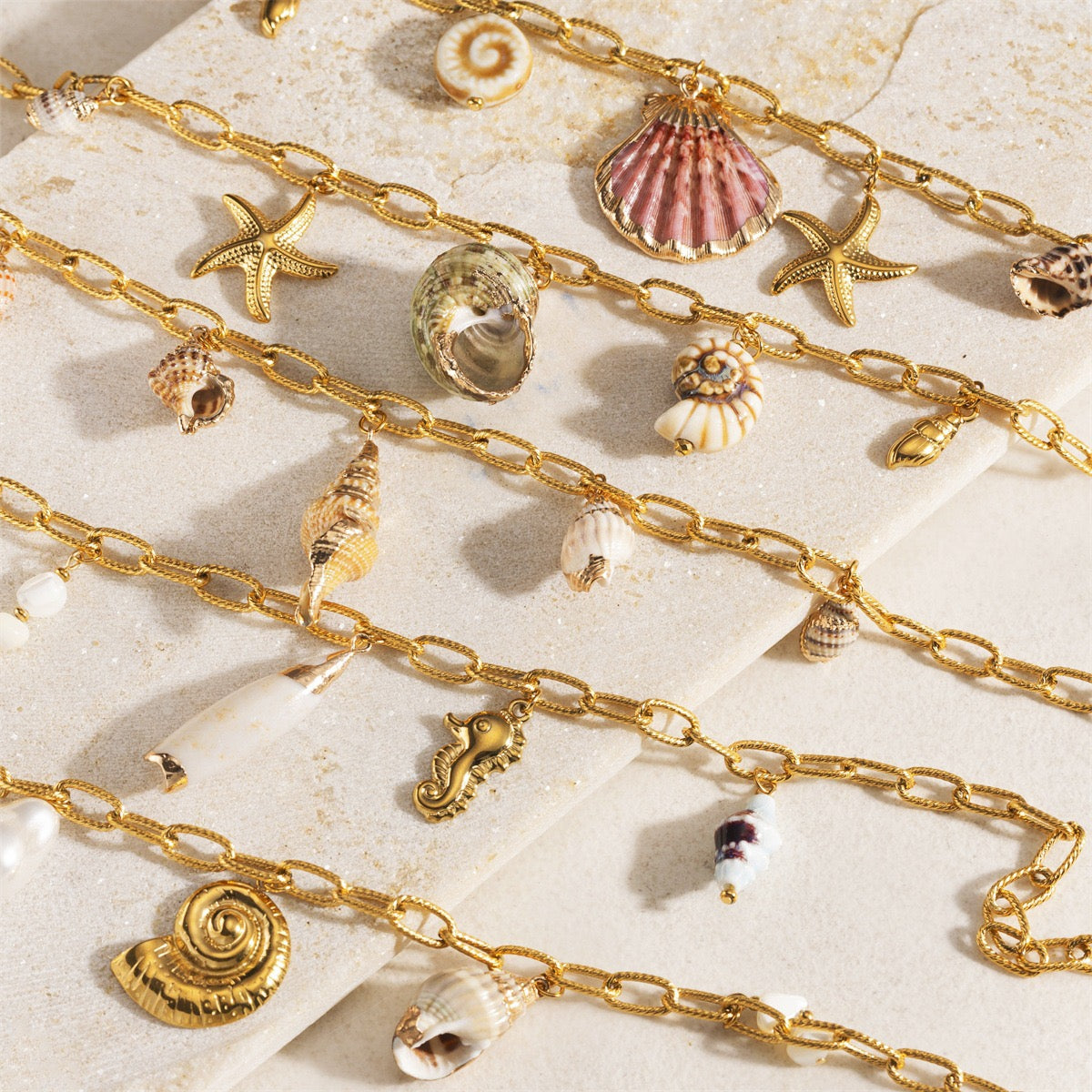 Natural shell charm necklace