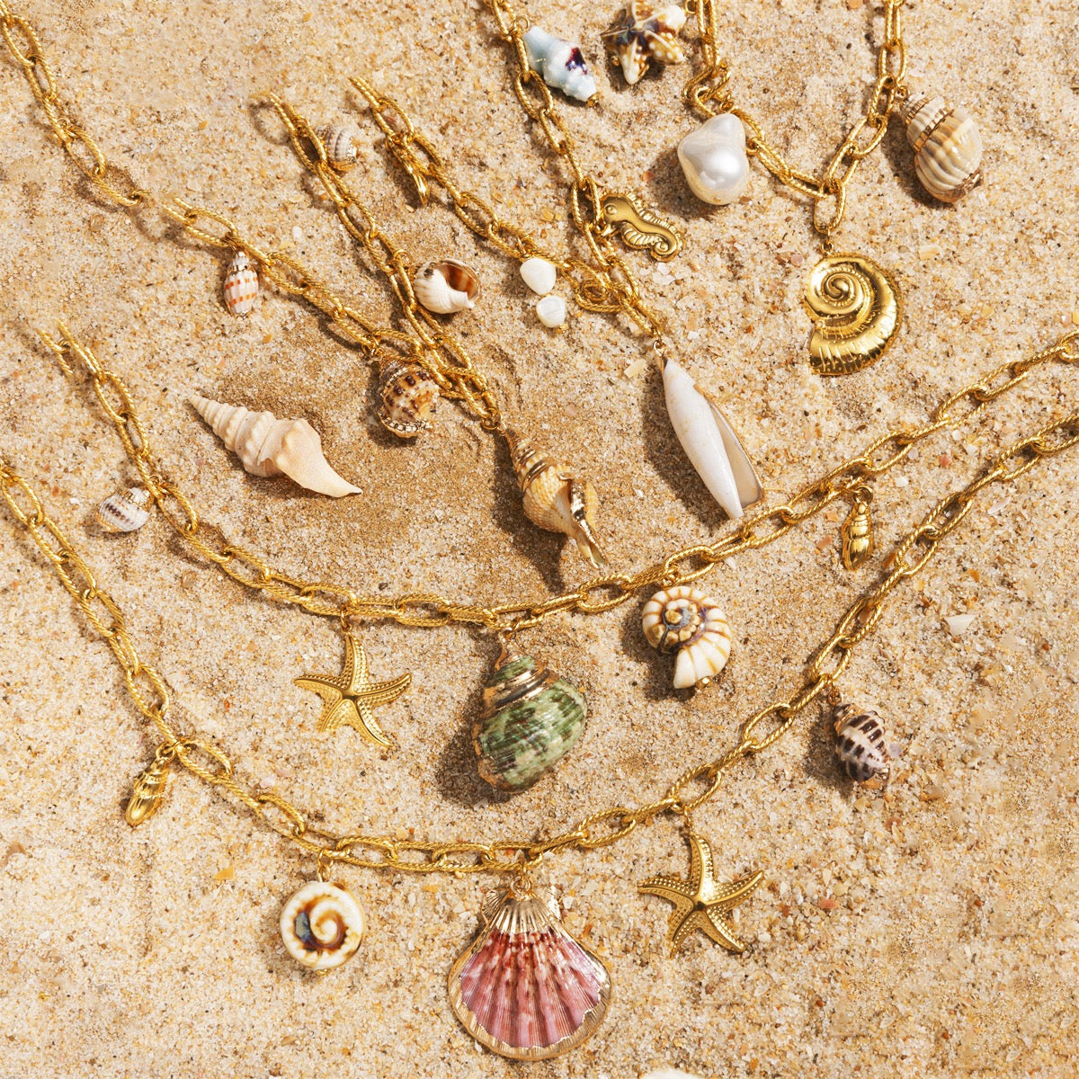 Natural shell charm necklace
