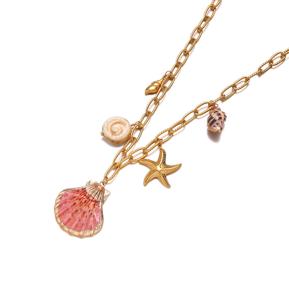 Natural shell charm necklace