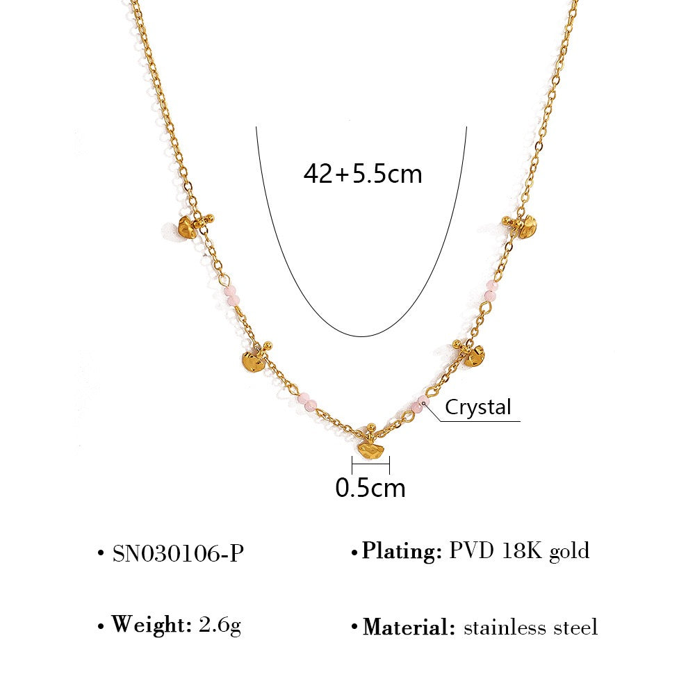 Little pink drop necklace