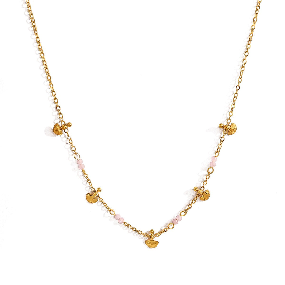Little pink drop necklace
