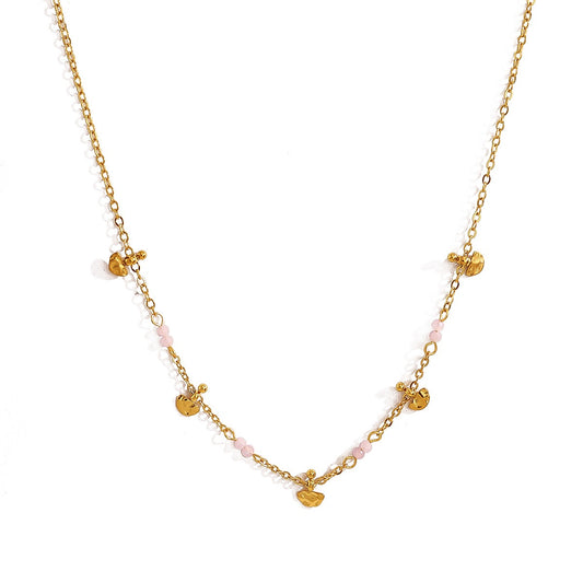 Little pink drop necklace