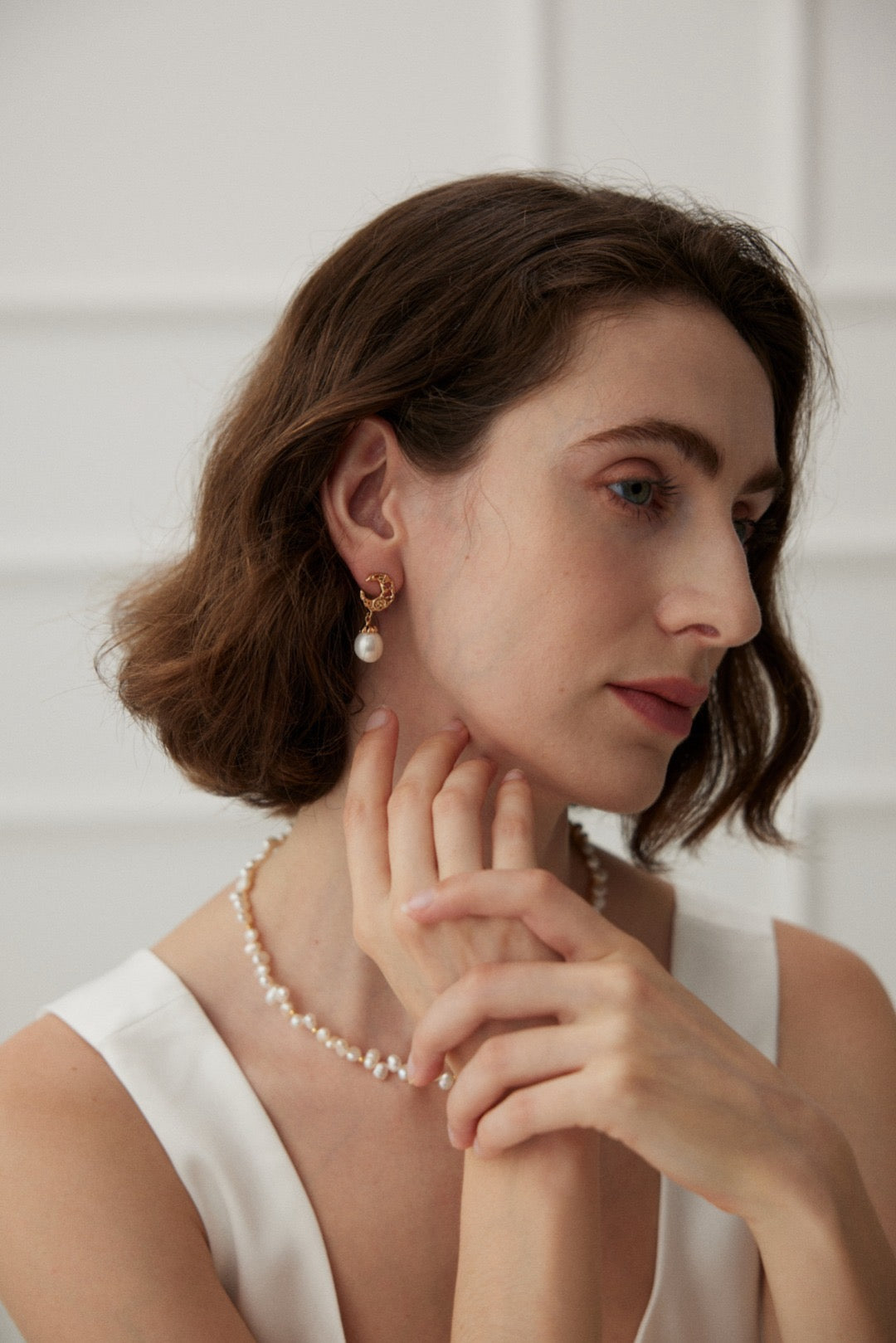 Love you to the moon Pearl earrings