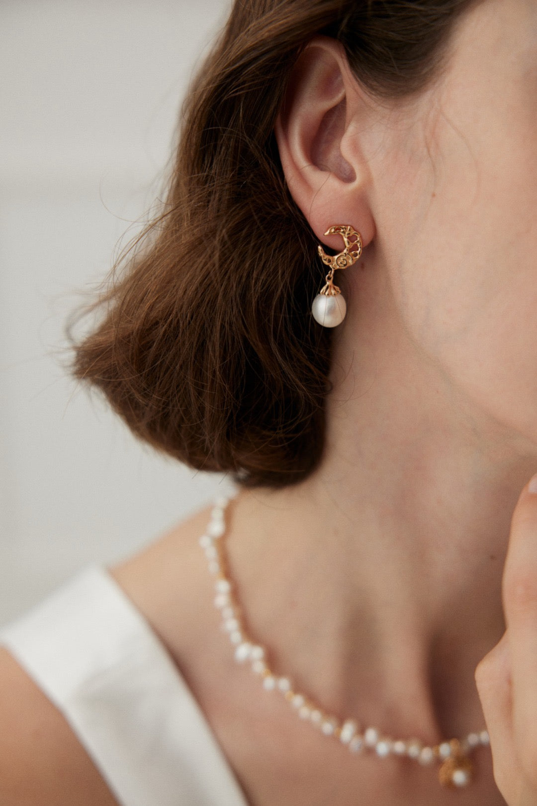 Love you to the moon Pearl earrings