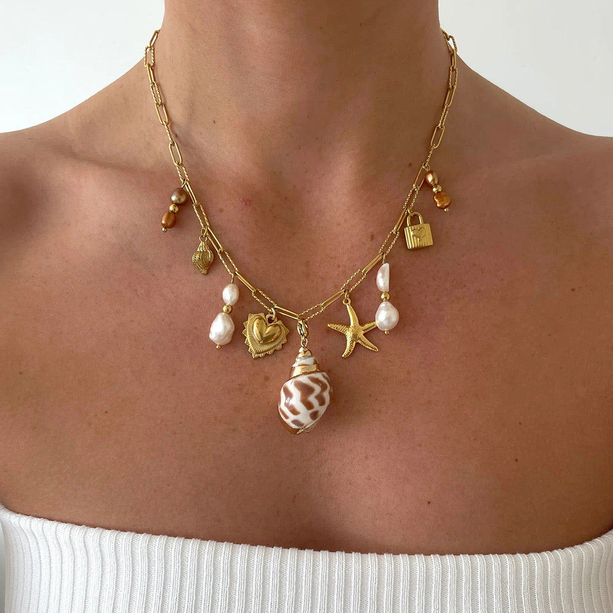 Bondi Mira seashell charm necklace