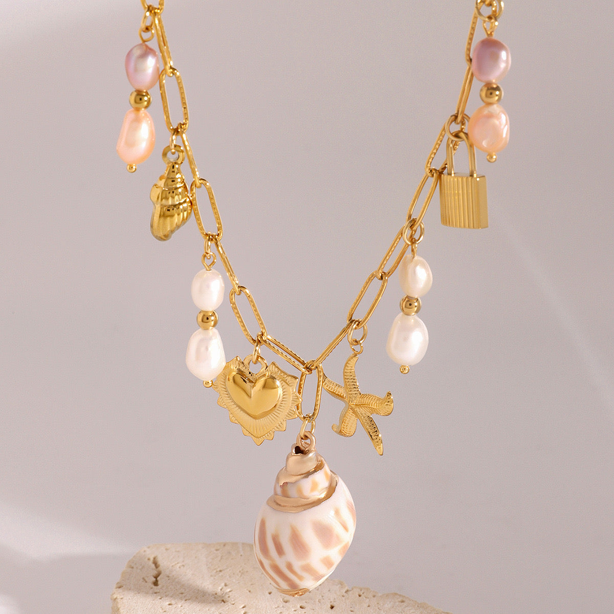 Bondi Mira seashell charm necklace