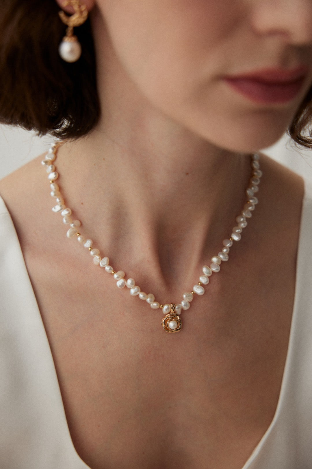 Rose garden Pearl necklace